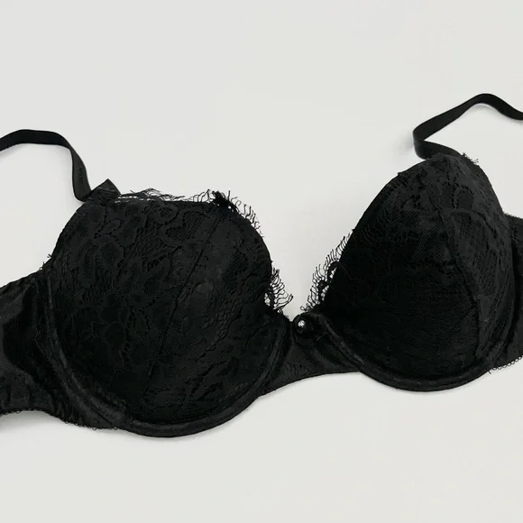 frederick’s | sheer floral lace underwire lined intimate lingerie set | sz 34b - Picture 6 of 7